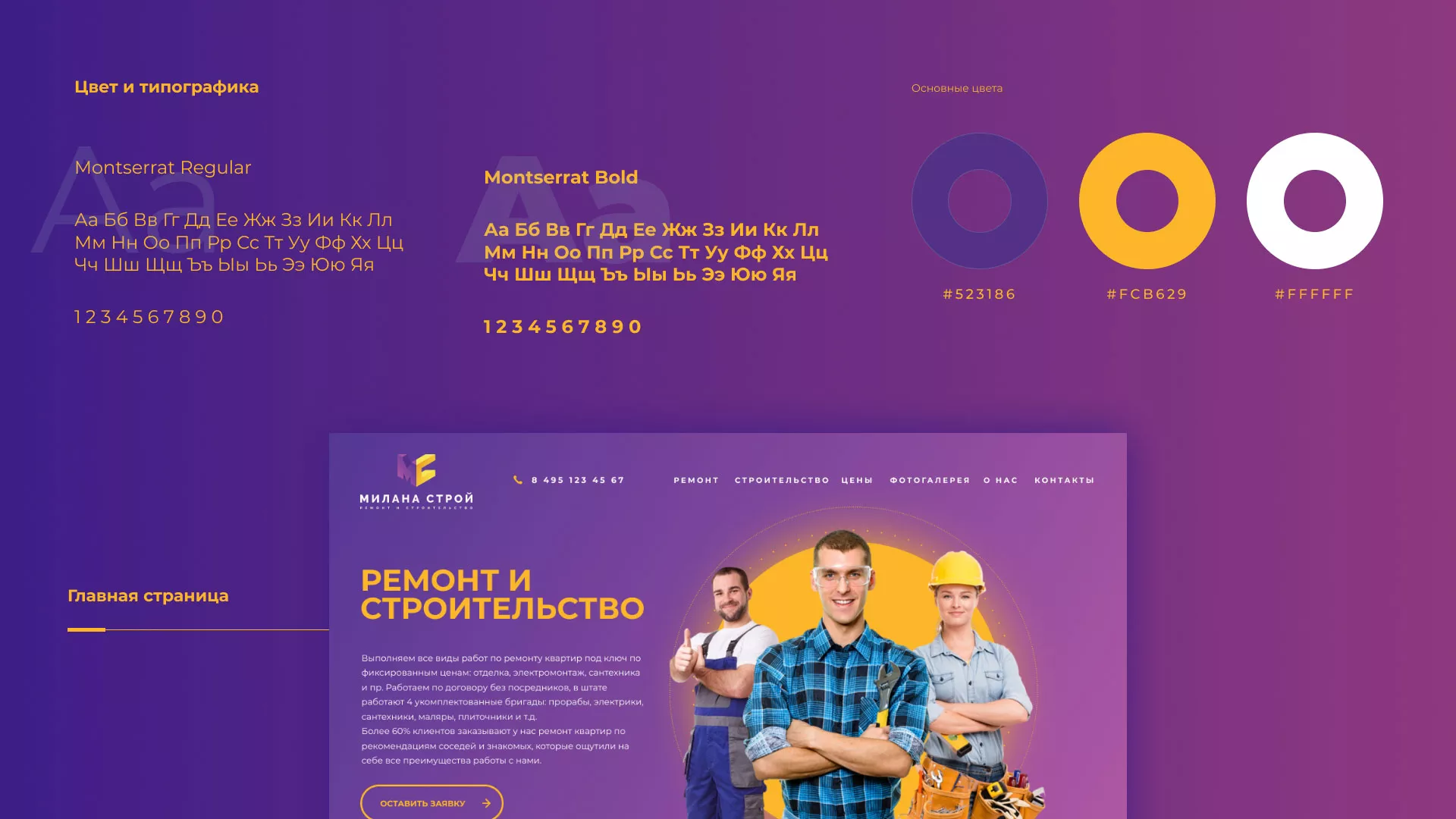 Разработка сайта строительной компании «Милана-Строй» в Зее