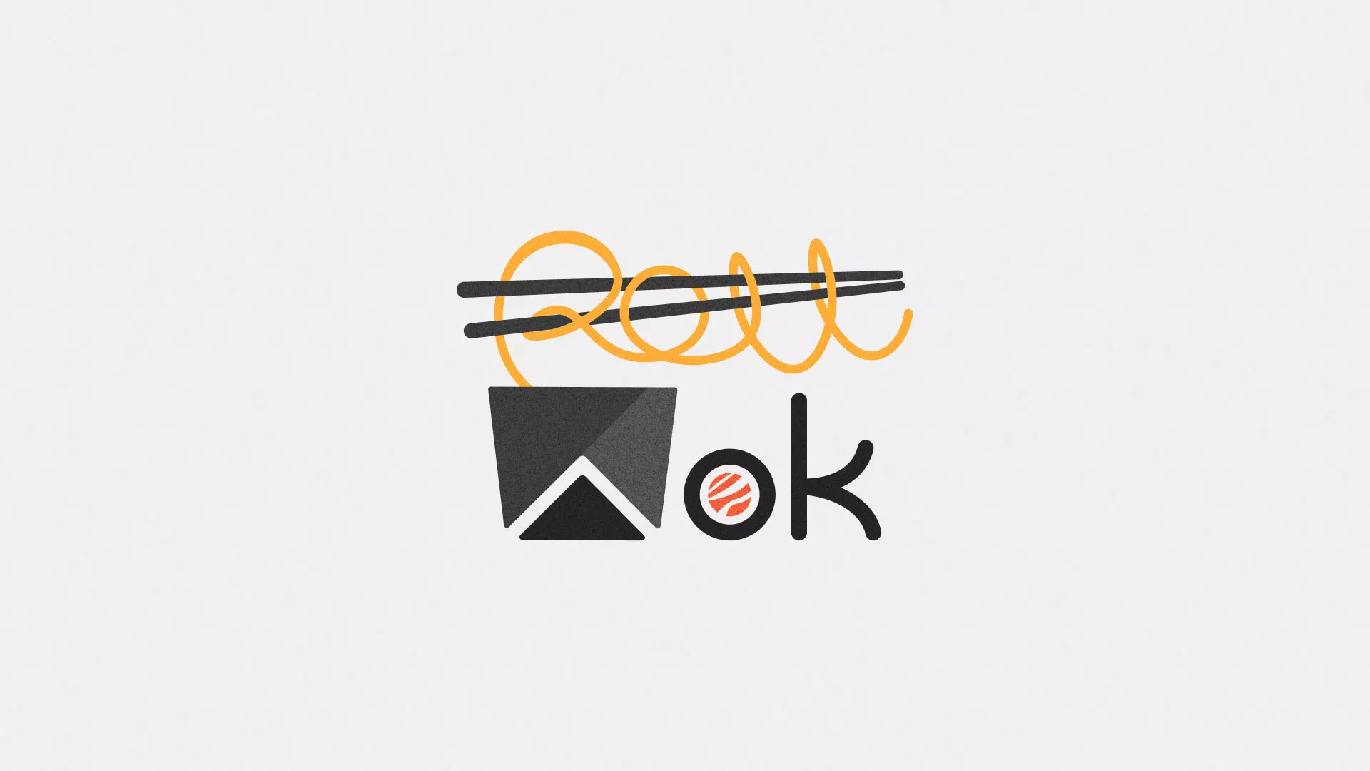 Разработка логотипа суши-бара «Roll Wok Club» в Зее